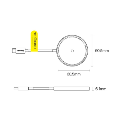 Baseus Simple Mini3 magnetic charger MagSafe Qi 15W blue 21