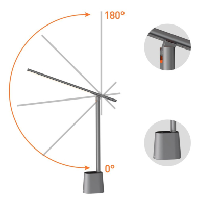 Baseus Smart Eye Pakraunama Sulankstoma Skaitymo Lempa LED Statoma Ant Stalo (Smart Light) Pilka (DGZG-0G) 18