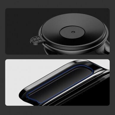 Automobilinis Telefono Laikiklis Tvirtinamas Į Groteles Baseus Smart Vehicle Bracket Wireless Qi Charger 15W Juodas 16