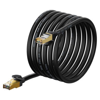 Baseus Speed Seven High Speed Network Cable RJ45 10Gbps 5m Juodas (WKJS010501)