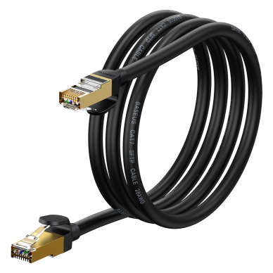 Baseus Speed Seven High Speed RJ45 Network Cable 10Gbps 1.5m Juodas (WKJS010201)