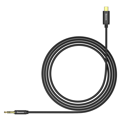 Kabelis Baseus stereo audio AUX 3,5 mm mini jack - USB Type C skirtas išmaniesiems telefonams 120cm Juodas (CAM01-01) 15