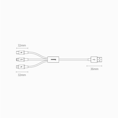 Baseus Superior Kabelis USB - Lightning / micro USB / USB Type 3,5 A 1,5m Baltas (CAMLTYS-02) 17