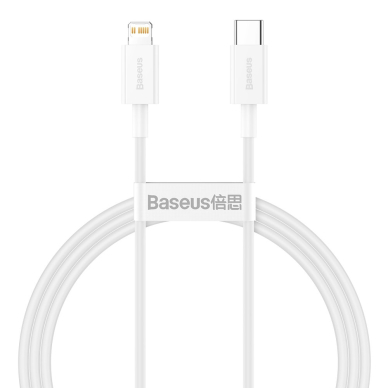 Baseus Superior Kabelis USB Type C - Lightning 20 W 1 m Baltas (CATLYS-A02)