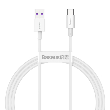 Baseus Superior Series Greito Įkrovimo Kabelis USB - USB Type C 66 W 6A 1 m Baltas (CATYS-02)