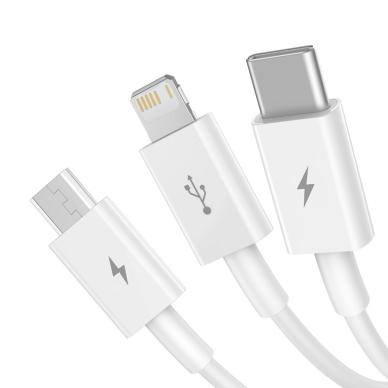 Baseus Superior Series USB-A - USB-C / Lightning / micro USB 3.5A Kabelis 1m - baltas 1