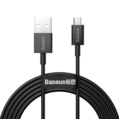 Baseus Superior USB-A / micro USB 2A Kabelis 2m - Juodas