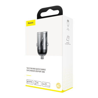 Automobilinis įkroviklis Baseus Tiny Star Mini Quick Charge Car Charger Usb Port 30W pilkas 21