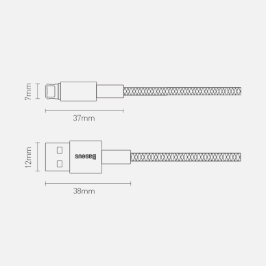 Kabelis Baseus Tungsten USB - Lightning 2,4 A 1 m Juodas (CALWJ-01) 15