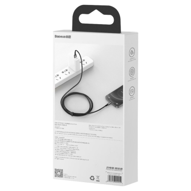 Kabelis Baseus Tungsten USB - Lightning 2,4 A 1 m Juodas (CALWJ-01) 5