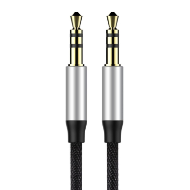 Baseus Yiven M30 stereo AUX 3.5 mm audio cable male mini jack 1m silver-black (CAM30-BS1) 2