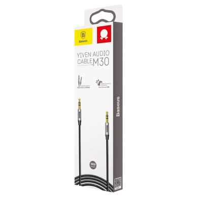 Baseus Yiven M30 stereo AUX 3.5 mm audio cable male mini jack 1m silver-black (CAM30-BS1) 4