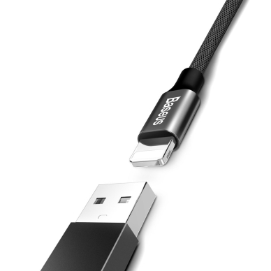 USB Kabelis Baseus Yiven Usb / Lightning Su Medžiaginiu Pynimu 1,8M Juodas 3