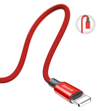 USB Kabelis Baseus Yiven Usb / Lightning Su Medžiaginiu Pynimu 1,8M Raudonas 4