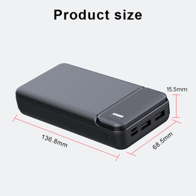 [Užsakomoji prekė] Išorinė baterija 10000mAh - Baseus Led Marks for Power State (PB-N1) - Juodas PWB033 6