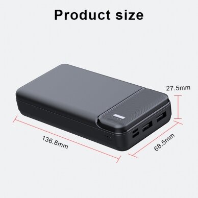 [Užsakomoji prekė] Išorinė baterija 20000mAh - Baseus Led Marks for Power State (PB-N2) - Juodas PWB033 6