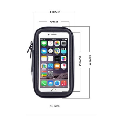 Bike Phone waterproof Mount, Universal Case Bicycle & Motorcycle Phone Holder Mount Size XL (max phone size: 165 mm x 80 mm) black (without handlebar mounting) 3