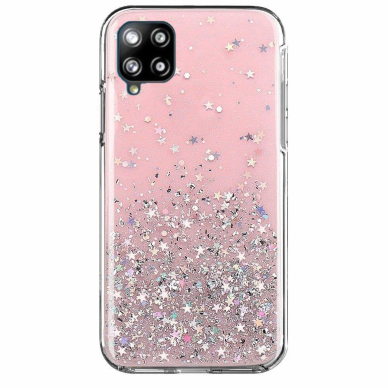 Blizgus TPU dėklas Wozinsky Star Glitter Samsung Galaxy A42 5G rožinis