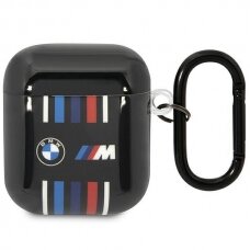 Dėklas ausinėms BMW Multiple Colored Lines BMA222SWTK AirPods 1/2 Juodas