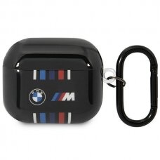 Dėklas ausinėms BMW Multiple Colored Lines BMA322SWTK AirPods 3 gen Juodas