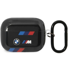 Dėklas ausinėms BMW Tricolor Stripes BMAP222SOTK AirPods Pro 2 gen Juodas