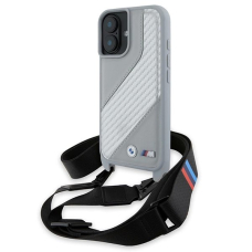 Orginalus BMW Dėklas M Edition Carbon Stripe  Strap iPhone 16  - Pilkas