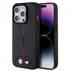 Originalus BMW dėklas Quilted Tricolor MagSafeiPhone 15 Pro Max - juodas