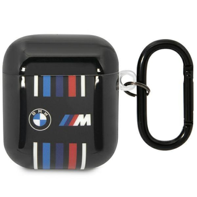 Dėklas ausinėms BMW Multiple Colored Lines BMA222SWTK AirPods 1/2 Juodas