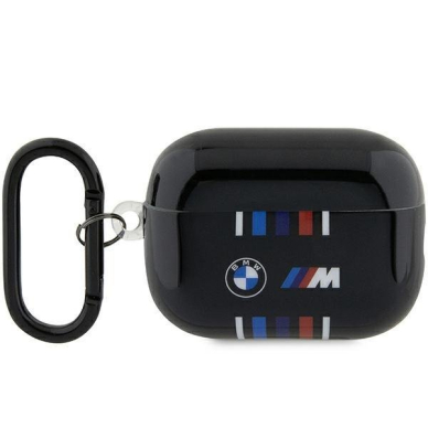 Dėklas ausinėms BMW Multiple Colored Lines BMAP222SWTK AirPods Pro 2 gen Juodas