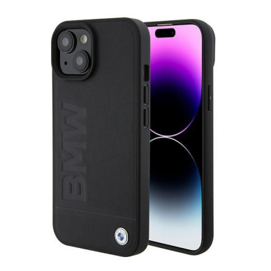 Originalus BMW dėklas BMHMP15SSLLBK iPhone 15 6.1  Juodas Magsafe hardcase Signature Logo Imprint