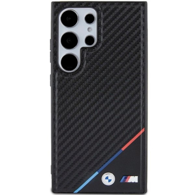 Orginalus BMW Dėklas BMHMS24L23PUDTK S24 Ultra S928 Juodas/Juodas  Carbon Tricolor Line MagSafe 2