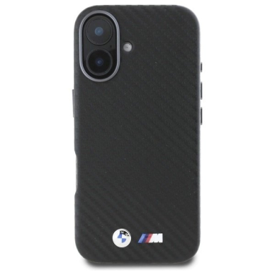 Orginalus BMW Dėklas Carbon Wrapped Metal iPhone 16  - Juodas 2