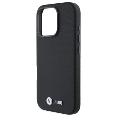 Orginalus BMW Dėklas Carbon Wrapped Metal iPhone 16 Pro  - Juodas 5