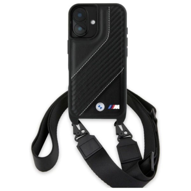 Orginalus BMW Dėklas M Edition Carbon Stripe  Strap iPhone 16  - Juodas 1