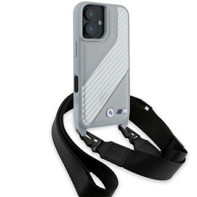 Orginalus BMW Dėklas M Edition Carbon Stripe  Strap iPhone 16  - Pilkas 2