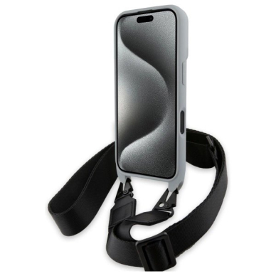 Orginalus BMW Dėklas M Edition Carbon Stripe  Strap iPhone 16  - Pilkas 3