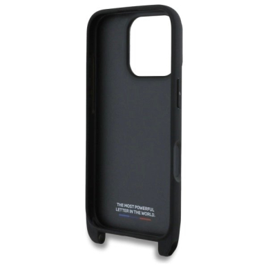 Orginalus BMW Dėklas M Edition Carbon Tricolor Lines  Strap  iPhone 16 Pro - Juodas 5