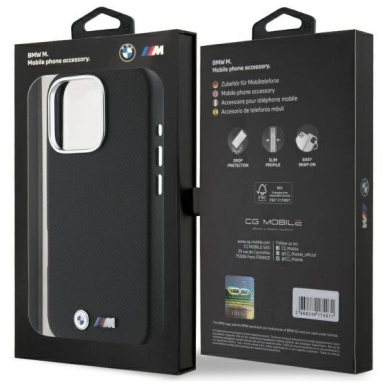 Orginalus BMW Dėklas M Edition Kevlar wrapped metal iPhone 16 Pro  - Juodas 7