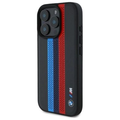 Orginalus BMW Dėklas M Performance Tricolor Printed Stripes MagSafeMagSafe  iPhone 16 Pro Max - Juodas 1