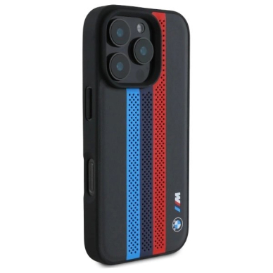 Orginalus BMW Dėklas M Performance Tricolor Printed Stripes MagSafeMagSafe  iPhone 16 Pro Max - Juodas 3