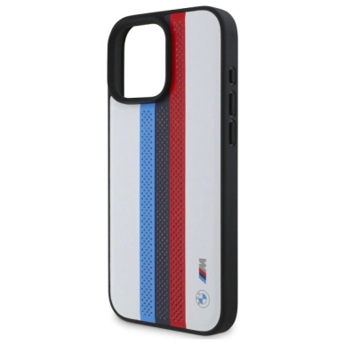 Orginalus BMW Dėklas M Performance Tricolor Printed Stripes MagSafeMagSafe iPhone 16 Pro Max  - White 5