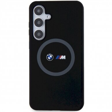 Originalus BMW dėklas M Silicone Printed Ring MagSafeSamsung Galaxy S24+ - juodas 2