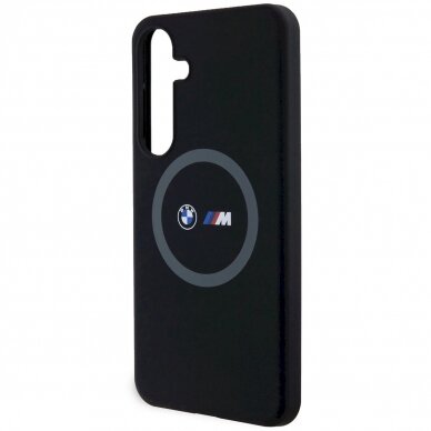 Originalus BMW dėklas M Silicone Printed Ring MagSafeSamsung Galaxy S24+ - juodas 5