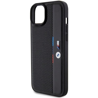 Originalus BMW dėklas Perforated Tricolor LineiPhone 15 / 14 / 13 - juodas 5