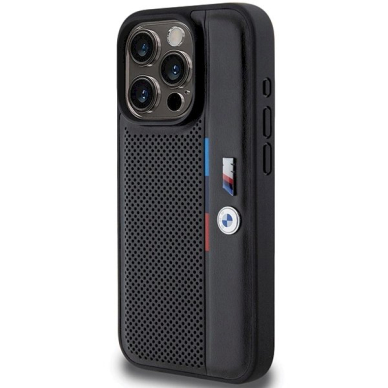 BMW Perforated Tricolor Line Dėklas skirtas iPhone 15 Pro - Juodas 1