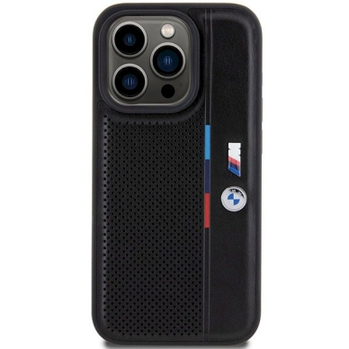 BMW Perforated Tricolor Line Dėklas skirtas iPhone 15 Pro - Juodas 2