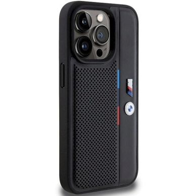 BMW Perforated Tricolor Line Dėklas skirtas iPhone 15 Pro - Juodas 3