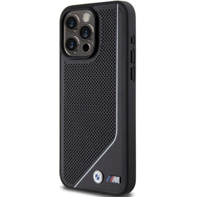 Originalus BMW dėklas Perforated Twisted Line MagSafeiPhone 15 Pro - juodas 1