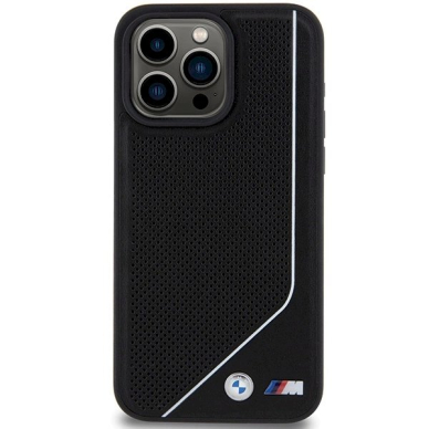 Originalus BMW dėklas Perforated Twisted Line MagSafeiPhone 15 Pro - juodas 2