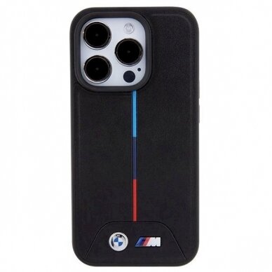 Originalus BMW dėklas Quilted Tricolor MagSafeiPhone 15 Pro Max - juodas 2